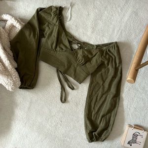 Princess Polly Green Crop Top